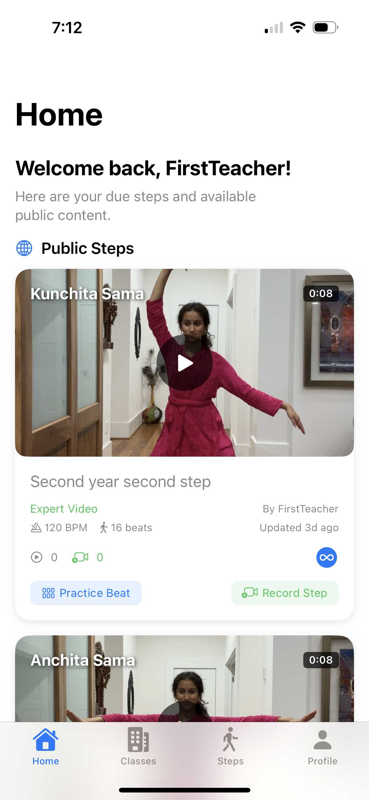 Dalea App - Classes View